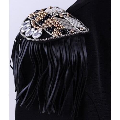 Performance accessories big epaulette fringe hombro bijoux/handmade vintage jewelry shoulder epaulet/escapulario/charretera