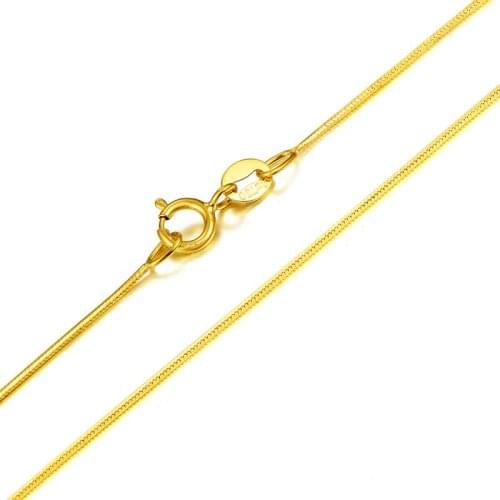 Pure AU750 18K Yellow Gold Necklace Women Snake Chain Necklace P6450