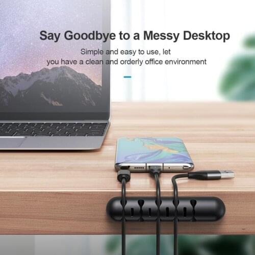 Cable Holder Silicone Cable Organizer Flexible USB Winder Management Clips Holder For Mouse Keyboard Earphone Headset New