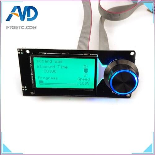 F Type 3D Printer Parts MINI12864LCD Screen mini 12864 v1.2 lcd Smart Display Black on Green Supports Marlin DIY With SD Card