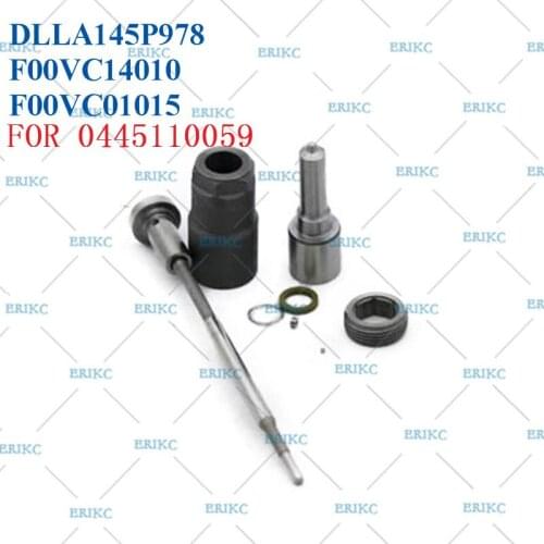 ERIKC F00ZC99026 Injector Overhaul Repair Kits Diesel CR Nozzle DLLA145P978 Valve F00VC01015 for Jeep 0445110059 / 0986435149