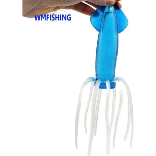 1PC Isca Artificial Big Fishing Lure 45g 23cm/9inch Soft Leurre Souple Black Minnow Tuna Sea Fishing Octopus Squid Inchiku