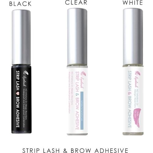 3pcs 5ml Black Eyelash Glue For Strip Lash Glue Brow Adhesive Quick Dry Professional Eyelashes Extension Glue Private Label