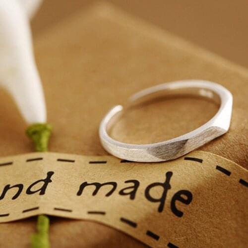 925 Sterling SV Ring Opening drawing girls Korean jewelry for womens fashion gifts