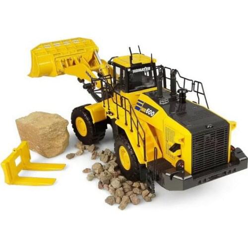 Diecast 1/50 Scale Komatsu WA600-8 Stone Handler Stone Loader Engineering Circuit Model Static Display Adult Collection Tractor
