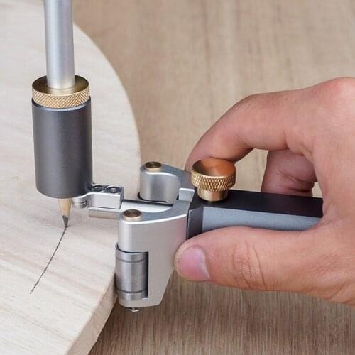 Multifunction Automatic Line Scribing Tools Woodworking Straight And Arc Line Scribe Dual-purpose Parallel Drawing Ruler