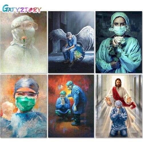 GATYZTORY DIY Painting By Numbers Kit Figure Acrylic Paint By Numbers Wall Art Canvas Painting on canvas Special gift