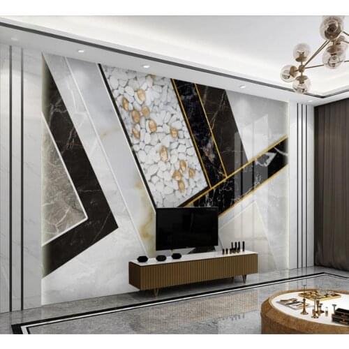 Window mural wallpaper Modern minimalist creative abstract geometric white marble pattern wall