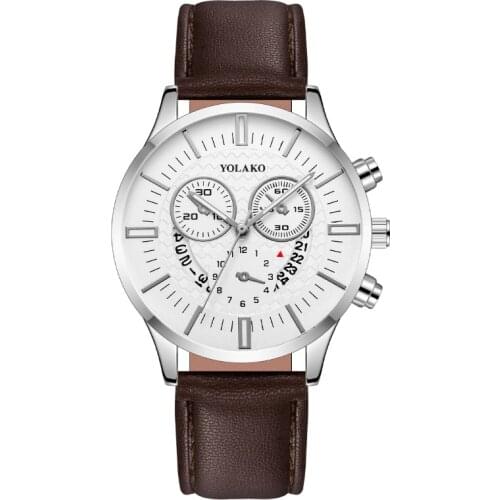 New Luxury Business Watch Men Leather Fashion Top Brand Calendar 2021 Quartz Watch for Men Clock Relogio Masculino