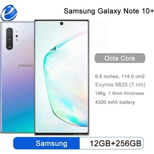 Samsung Galaxy Note 10 Plus Note10+ N975F 256GB ROM 12GB RAM Octa Core 6.8" Snapdragon 855 LTE Original Mobile Phone