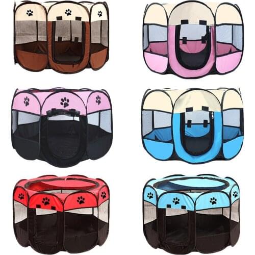 Pet Playpen Carrier Cage Pop Up Tent Portable Foldable Indoor Outdoor Travel Dog Cat Puppies Kennel Small Medium Dogs House