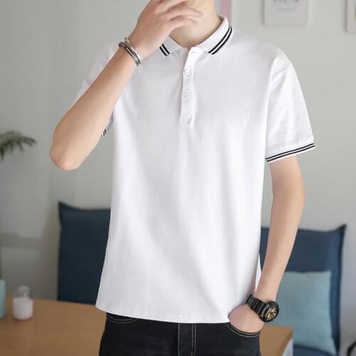 2020 new summer men short sleeve polo shirts turn down collar polo shirt men polo tee shirt homme