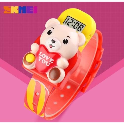 SKMEI New Bear Design Kids Cartoon Fashion Watches Jelly Boy Girl Students Wristwatch for Children детские часы детские наручны