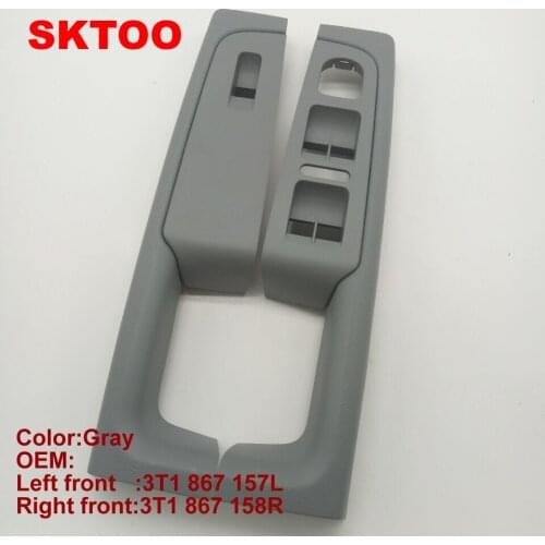 SKTOO For Skoda Superb door handle front left and right door armrest box inner handle frame, the lifter switch box Gray