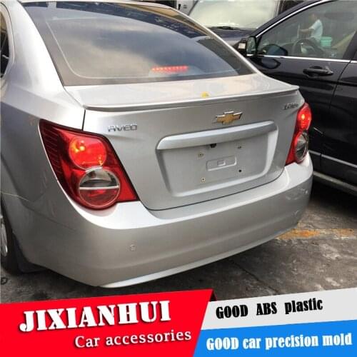 For Aveo Spoiler 2011-2014 Chevrolet Aveo YWK Spoiler ABS plastic Material Car Rear Wing Color Rear Spoiler