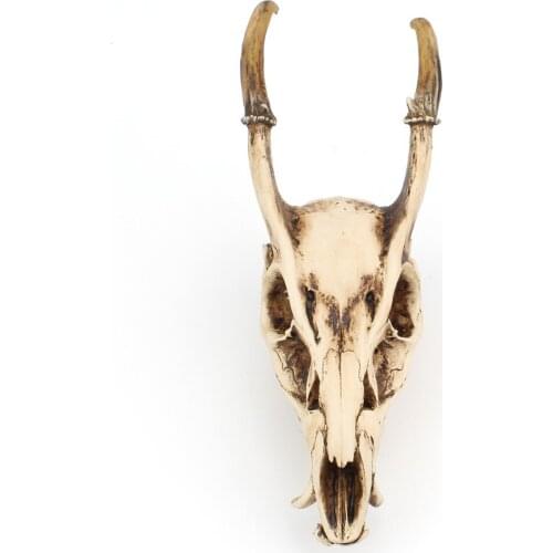 Resin Goat Skull Statue 3D Simulation Animal Sculpture European and American Wall Decoration Props Home Decoration Accessories