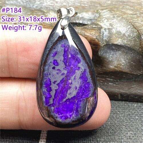 Top Natural Royal Purple Sugilite Crystal Pendant Jewelry For Women Man Healing 31x18x5mm Beads Silver Anticancer Stone AAAAA