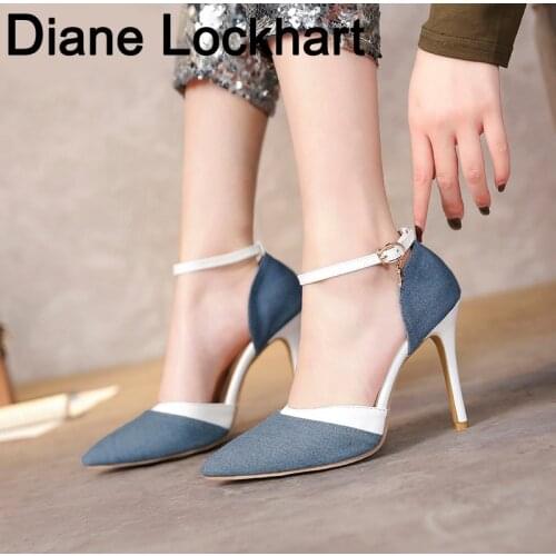 2021 new spring sexy casual high-heeled shoes ruslana korshunova Pointed Toe Buckle Strap Super High Heels pumps Size 32 33 42