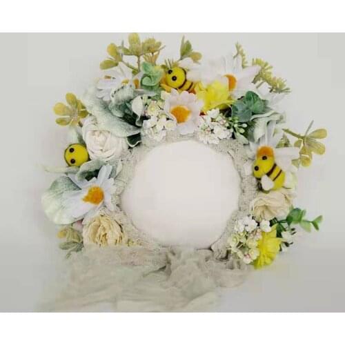 Vintage Flower Bonnet Newborn Photography Prop Baby Girl Hat Handmade Garden Flora Bonnet Photo Shoot