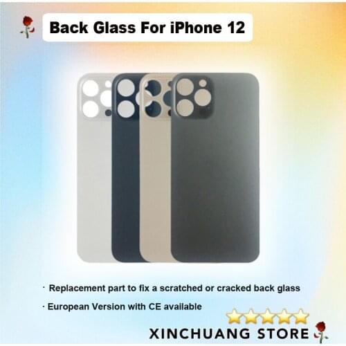 High Quality Back Battery Cover Glass Replacement, Big Hole, For iPhone 12, 12 Pro, 12 Pro Max Rear Housing Cracked Glass Repair