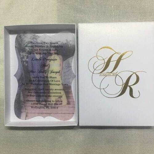 10pcs hot sell chinese wedding invitation card with envelop box wrapper