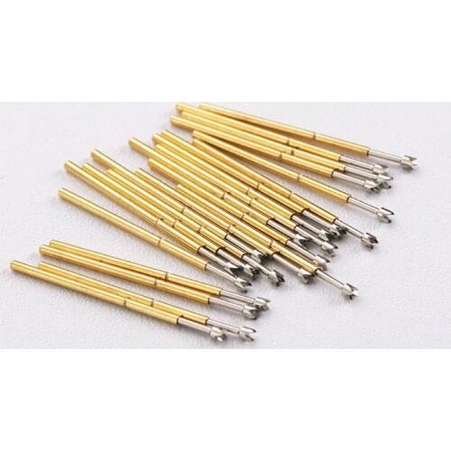 100 Pcs Nickel-Plated Hardware Detection Probe P50-Q2 Spring Probe Tapered Needle Length 16.55mm Electronic Test Probe