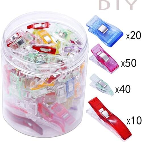 120PCS DIY Patchwork Hemming Craft Sewing Knitted Garment Colorful Plastic Scale Clip