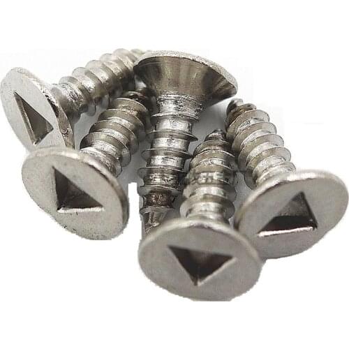 30pcs M3 stainless steel inside triangular groove countersunk screws flat head self-tapping anti-theft screw 6mm-16mm long