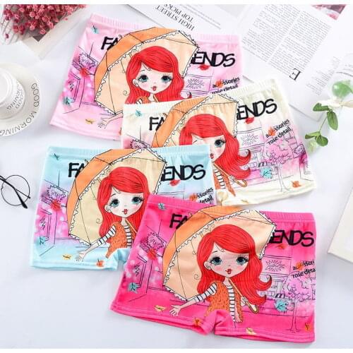 4pcs/lots Underwears Boxers Girls Cotton Milk Silk Underpants 3-11Year mix colors 11kinds P01BS