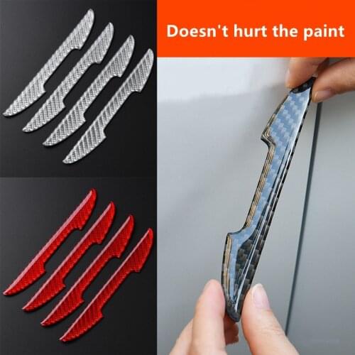 4PCS Car Door Protector Carbon Fiber Auto Edge Corner Guard Protective Bumper Sticker Vehicle Door Protector Car Accessory