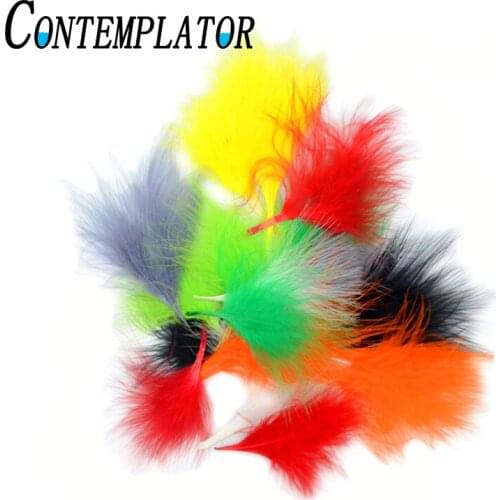 80pcs 8colors assorted Turkey Marabou Blood fly tying feather for wooly bugger leech 2.4"-4.5" feathers flies bodies tails wings