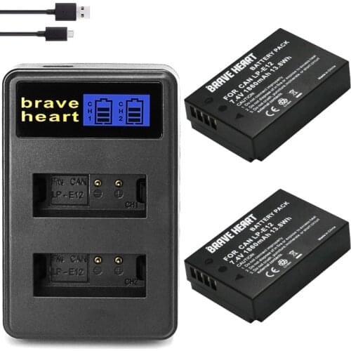 Bateria 1860mAh LP-E12 LPE12 LP E12 Li-ion Battery for Canon EOS M50, EOS M100,100D Kiss X7 Rebel SL1