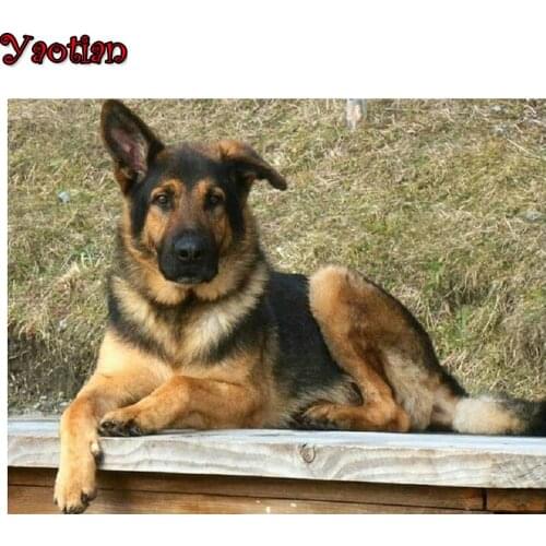 DIY 5D Diamond Painting Full Square round Drill German Shepherd Pattern Embroidery Sale Diamond Mosaic Picture Of Rhinestones