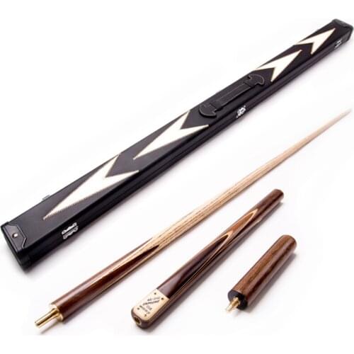 Free shipping 3/4 joint Snooker Cue Sticks 9.5mm Tip with four sides inlay+ 3/4 design snooker cue case set High quality