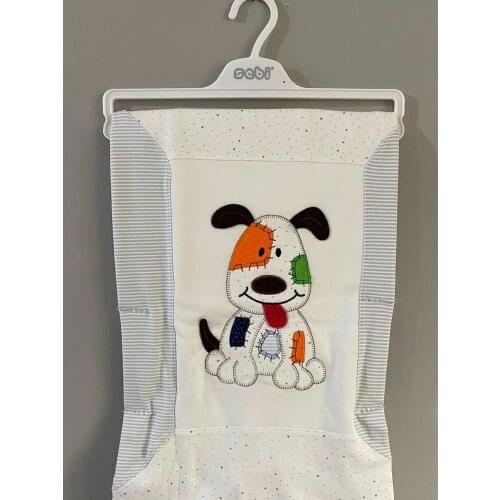 Jaju Baby, Gray and White Color, Cute Dog Pattern Baby Blanket, Unisex Baby Blanket