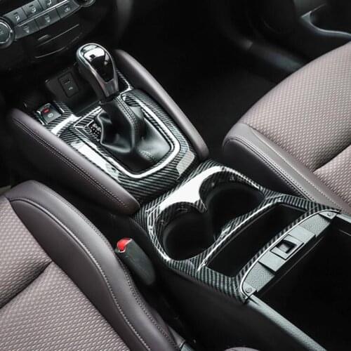 For Nissan Qashqai J11 2016-2019 Car Water Cup Holder Cover Trim Gear Shift Panel Car Styling Stickers ABS Carbon Fiber Style
