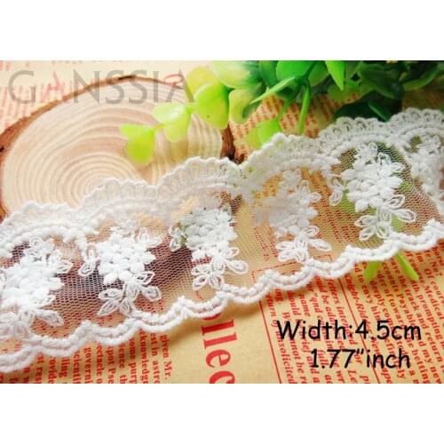 1yrd/lot Width: 4.5cm Elegant flower vintage mesh cotton lace,sewing accessories,trimming lace for DIY(ss-332)