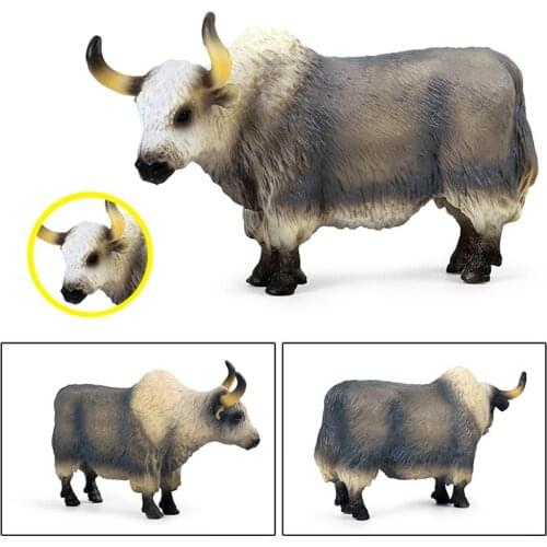 Simulation Bull OX Yak Animal Figurine PVC Model Table Decor Kids Educational Toys for Children Gift