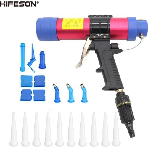 HIFESON 310ml Pneumatic Air Sealant cartridge Gun Silicone Caulking Tool Caulk Nozzle Glass Rubber Grout Construction Tools