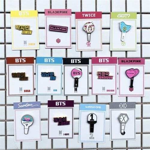 HQBTS bulletproof youth group pink ink got7 twice exo alloy brooch with the same peripheral