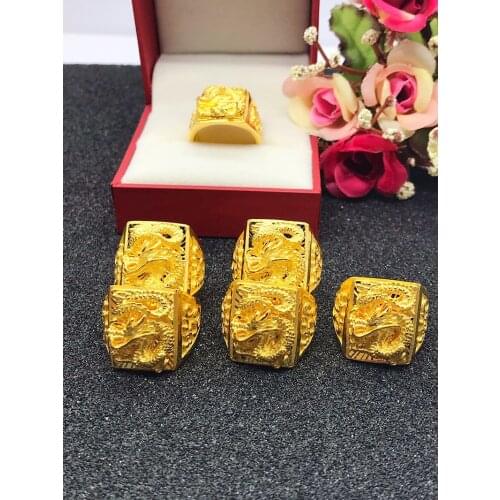 HX 24K Pure Gold Ring Real AU 999 Solid Gold Rings Elegant Shiny Heart Beautiful Upscale Trendy Jewelry Hot Sell New 2020
