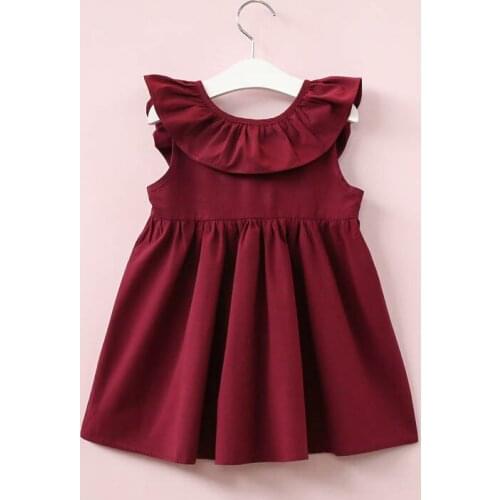 Summer Baby Girls dresses pleated Childrens clothing girls infant sleeveless pleated backless bow dress open-back cotton dress