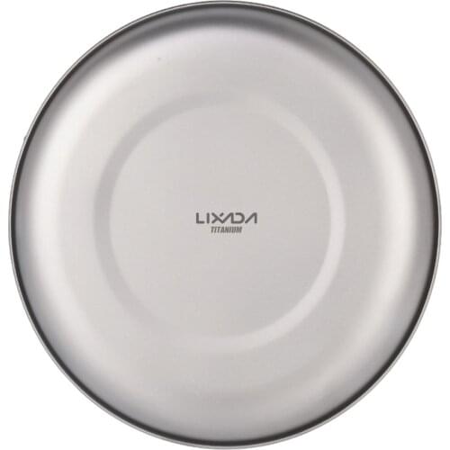 Lixada 700ml Titanium Plate Ultralight Dinner Fruit Plate Frying Pan for Outdoor Camping Hiking Backpacking Picnic BBQ