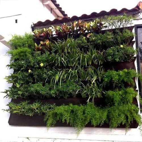 Black Grow Bag Planter Outdoor Vertical Wall Hanging Growing Pot Planting Bag Garden Seedling Greenhouse Jardim Vertical Planter