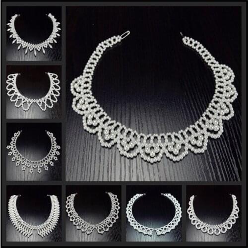 Fashion Imitation Pearl Collar Handmade Braid False Collar Jewelry For Women Clothing Decorative Accessories Wedding Party