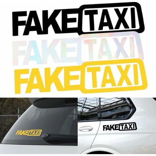 Car Sticker FAKE TAXI Reflective Auto Window Van Vinyl Decal Self Adhesive Emblem Bumper Decoration Stickers Styling Accessories