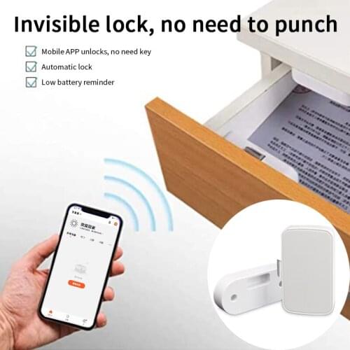 New Keyless Invisible Cabinet Lock Bluetooth Lock Mini File Lock Shoe Storage Cabinet Letter Box Lock Door Drawer Furniture Lock