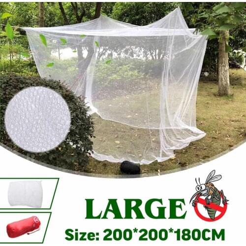 Outdoor Mosquito Mesh Net Camping Net 200x200x180CM White Portable Square Foldable Canopy Camping Travel Polyester Mosquito Nets
