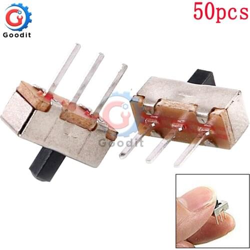 50PCS SS12D00G3 Slide Switch 2 Position SPDT 1P2T 3Pin PCB Panel Mini Vertical Toggle Switches For DIY Electronic Accessories