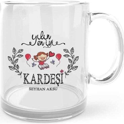 Personalized The Year 'S Best Brother Glass Mug Cup-1